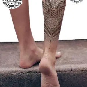 tatouage-mollet-ephemere-geometrique-homme tatouage-mollet-ephemere-geometrique-homme
