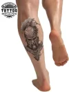 tatouage ephemere gladiateur mollet art corporel temporaire