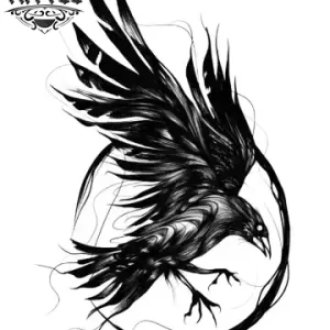 tatouage-corbeau-ephemere-grand-design-noir-temporaire tatouage-corbeau-ephemere-grand-design-noir-temporaire
