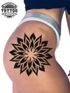 tatouage hanche éphémère fleur art corporel floral
