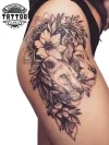 tatouage-ephemere-lion-hanche-elegant-tendance tatouage-ephemere-lion-hanche-elegant-tendance