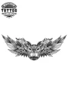 tatouage aile hibou éphémère réaliste ouvert tatouage aile hibou éphémère réaliste ouvert