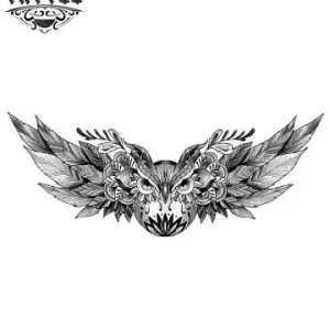 tatouage aile hibou éphémère réaliste ouvert tatouage aile hibou éphémère réaliste ouvert
