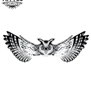 tatouage-ephemere-hibou-aile-ouverte-design-unique