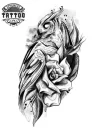 tatouage-ephemere-hiboux-fleur-elegant-tendance tatouage-ephemere-hiboux-fleur-elegant-tendance