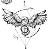 tatouage ephemeral hibou geometrie art corporel tatouage ephemeral hibou geometrie art corporel