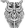 tatouage-ephemere-hibou-maorie-design-unique tatouage-ephemere-hibou-maorie-design-unique