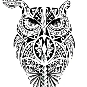 tatouage-ephemere-hibou-maorie-design-unique