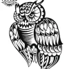 tatouage-ephemere-hibou-polynesien-art-corporel-unique tatouage-ephemere-hibou-polynesien-art-corporel-unique