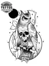 tatouage-ephemere-tete-de-mort-hibou-effrayant-stylise tatouage-ephemere-tete-de-mort-hibou-effrayant-stylise