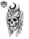 tatouage ephemere hibou tete de mort crâne unique tatouage ephemere hibou tete de mort crâne unique