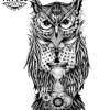 tatouage-éphémère-hiboux-sablier-mystique tatouage-éphémère-hiboux-sablier-mystique