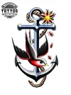 tatouage-ephemere-hirondelle-ancre-marin-style-nautique-temporaire tatouage-ephemere-hirondelle-ancre-marin-style-nautique-temporaire