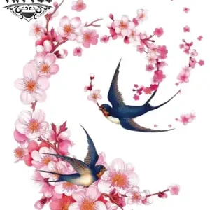 tatouage ephémère hirondelle fleur design poétique temporaire tatouage ephémère hirondelle fleur design poétique temporaire