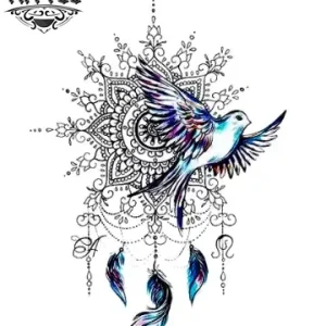 tatouage-hirondelle-ephemere-mandala-design-unique tatouage-hirondelle-ephemere-mandala-design-unique