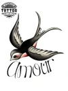 tatouage ephémère hirondelle old school style retro