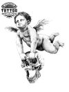 tatouage ephemere homme ange de la mort style gothique tatouage ephemere homme ange de la mort style gothique
