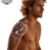 tatouage-ephemere-homme-epaule-pin-up-vintage-style tatouage-ephemere-homme-epaule-pin-up-vintage-style