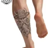 tatouage mollet éphémère viking homme
