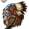 tatouage-ephemere-indien-aigle-loup-design-unique-authentique tatouage-ephemere-indien-aigle-loup-design-unique-authentique
