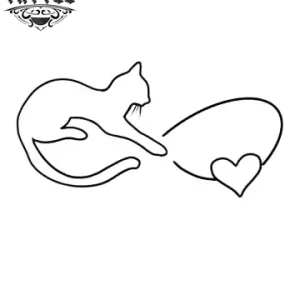 Tatouage éphémère infini chat design unique Tatouage éphémère infini chat design unique