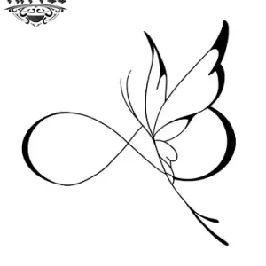 tatouage INFINI papillon éphémère design unique tatouage INFINI papillon éphémère design unique