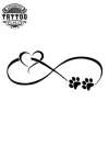 tatouage ephemere infini patte de chien amoureux des animaux