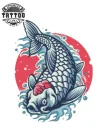 tatouage-japonais-carpe-design-temporaire tatouage-japonais-carpe-design-temporaire