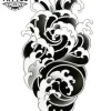 tatouage éphémère japonais motif d'eau réaliste