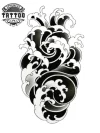 tatouage éphémère japonais motif d'eau réaliste