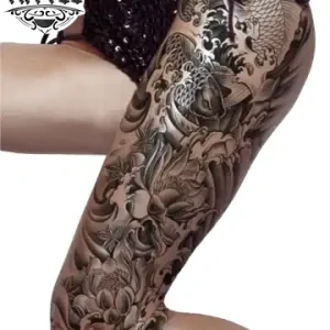tatouage-ephemere-hanche-design-japonais-traditionnel-elegant tatouage-ephemere-hanche-design-japonais-traditionnel-elegant