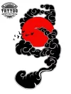 Tatouage japonais éphémère motif nuage art corporel temporaire Tatouage japonais éphémère motif nuage art corporel temporaire