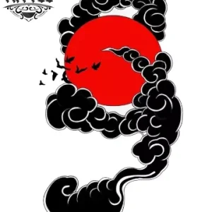 Tatouage japonais éphémère motif nuage art corporel temporaire Tatouage japonais éphémère motif nuage art corporel temporaire