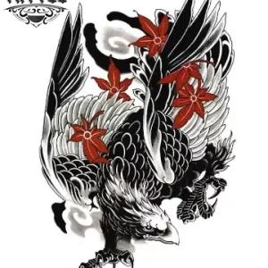 tatouage-ephemere-japonais-phoenix-design-traditionnel tatouage-ephemere-japonais-phoenix-design-traditionnel