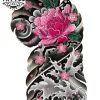 tatouage-ephemere-japonais-motif-pivoine-elegante tatouage-ephemere-japonais-motif-pivoine-elegante