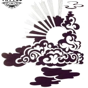 tatouage-ephemere-japonais-soleil-design-traditionnel tatouage-ephemere-japonais-soleil-design-traditionnel