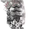 tatouage éphémère japonais temple traditionnel artisanal tatouage éphémère japonais temple traditionnel artisanal