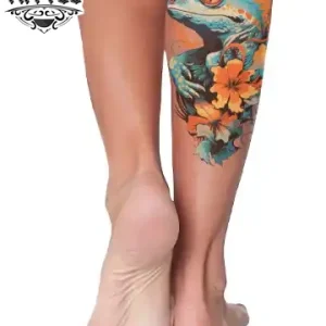 tatouage-ephemere-lezard-mollet-design-unique-tendance tatouage-ephemere-lezard-mollet-design-unique-tendance