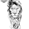 tatouage LION ephemere rose realiste waterproof tatouage LION ephemere rose realiste waterproof