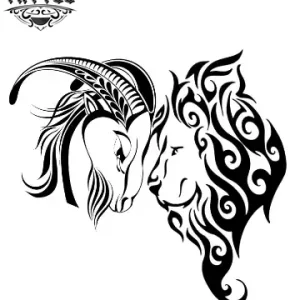 tatouage LION éphémère capricorne design unique intrigant