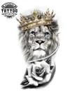 tatouage-lion-ephemere-couronne-royale-majesteux tatouage-lion-ephemere-couronne-royale-majesteux