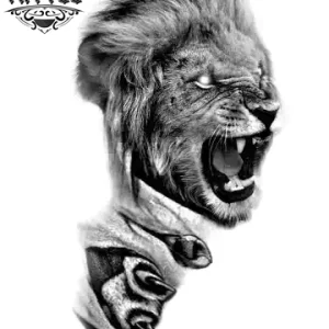 tatouage ephemere lion d'angers majestueux tatouage LION tatouage ephemere lion d'angers majestueux tatouage LION