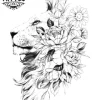 tatouage-ephemere-lion-fleur-design-temporaire-lion tatouage-ephemere-lion-fleur-design-temporaire-lion