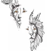 tatouage-ephemere-lion-et-lionne-design-sauvage-tatouage-lion tatouage-ephemere-lion-et-lionne-design-sauvage-tatouage-lion