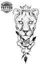 tatouage-ephemere-lion-rose-temporaire-animal-fleurs tatouage-ephemere-lion-rose-temporaire-animal-fleurs