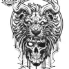 tatouage-ephemere-lion-et-taureau-design-animalier-unique tatouage-ephemere-lion-et-taureau-design-animalier-unique