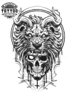 tatouage-ephemere-lion-et-taureau-design-animalier-unique tatouage-ephemere-lion-et-taureau-design-animalier-unique