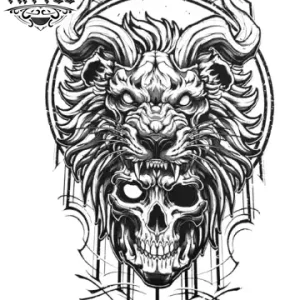tatouage-ephemere-lion-et-taureau-design-animalier-unique tatouage-ephemere-lion-et-taureau-design-animalier-unique