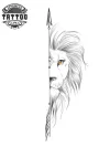 tatouage-ephemere-lion-fleche-majestueuse-design tatouage-ephemere-lion-fleche-majestueuse-design