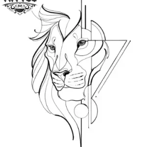 tatouage-ephemere-lion-geometrique-design-unique-temporaires tatouage-ephemere-lion-geometrique-design-unique-temporaires